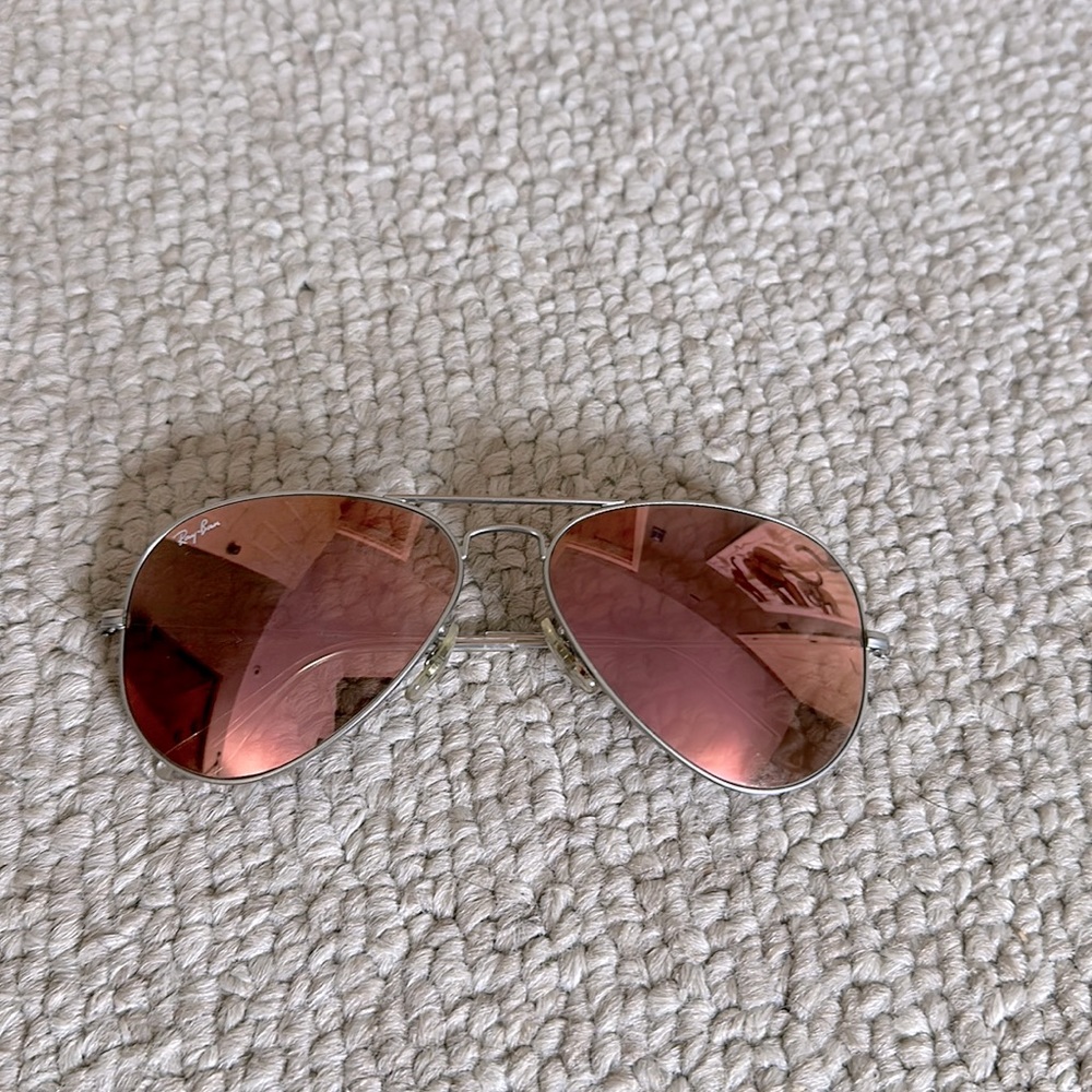 Rose Pink and Silver Frame Rayban Aviators